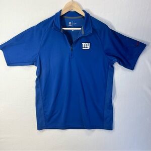 Nike NFL Onfield Apparel NY Giants Short Sleeve Pullover Shirt Mens Medium Blue